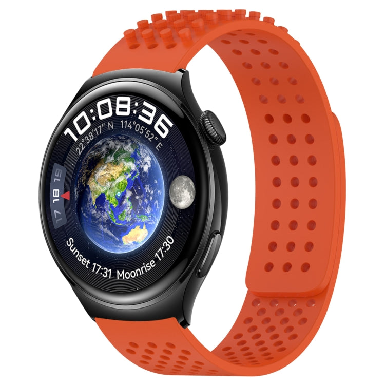 For Huawei Watch 4 22mm Holes Breathable 3D Dots Silicone Watch Band(Orange) - Watch Bands by PMC TechLife | Online Shopping South Africa | PMC TechLife