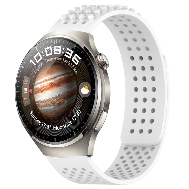 For Huawei Watch 4 Pro 22mm Holes Breathable 3D Dots Silicone Watch Band(White) - Watch Bands by PMC TechLife | Online Shopping South Africa | PMC TechLife | Buy Now Pay Later Mobicred
