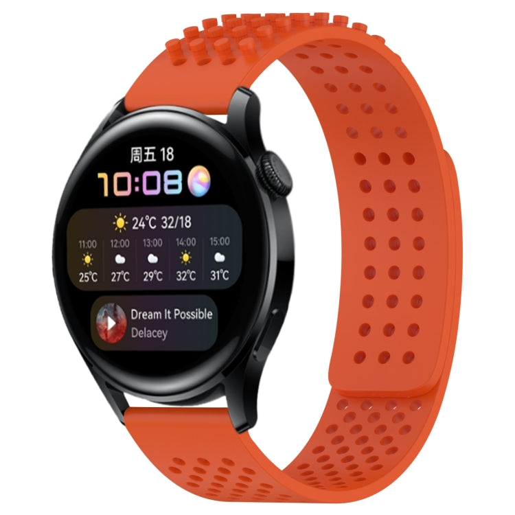 For Huawei Watch 3 22mm Holes Breathable 3D Dots Silicone Watch Band(Orange) - Watch Bands by PMC TechLife | Online Shopping South Africa | PMC TechLife