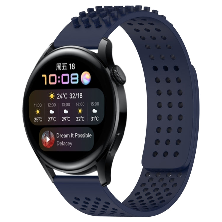 For Huawei Watch 3 22mm Holes Breathable 3D Dots Silicone Watch Band(Midnight Blue) - Watch Bands by PMC TechLife | Online Shopping South Africa | PMC TechLife