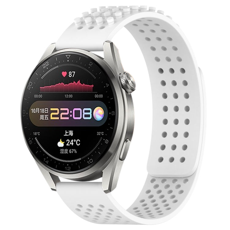 For Huawei Watch 3 Pro 22mm Holes Breathable 3D Dots Silicone Watch Band(White) - free shipping - PMC TechLife - Order now!