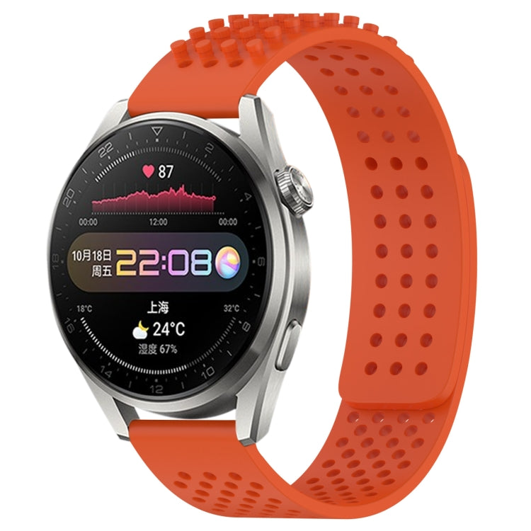 For Huawei Watch 3 Pro 22mm Holes Breathable 3D Dots Silicone Watch Band(Orange) - free shipping - PMC TechLife - Order now!