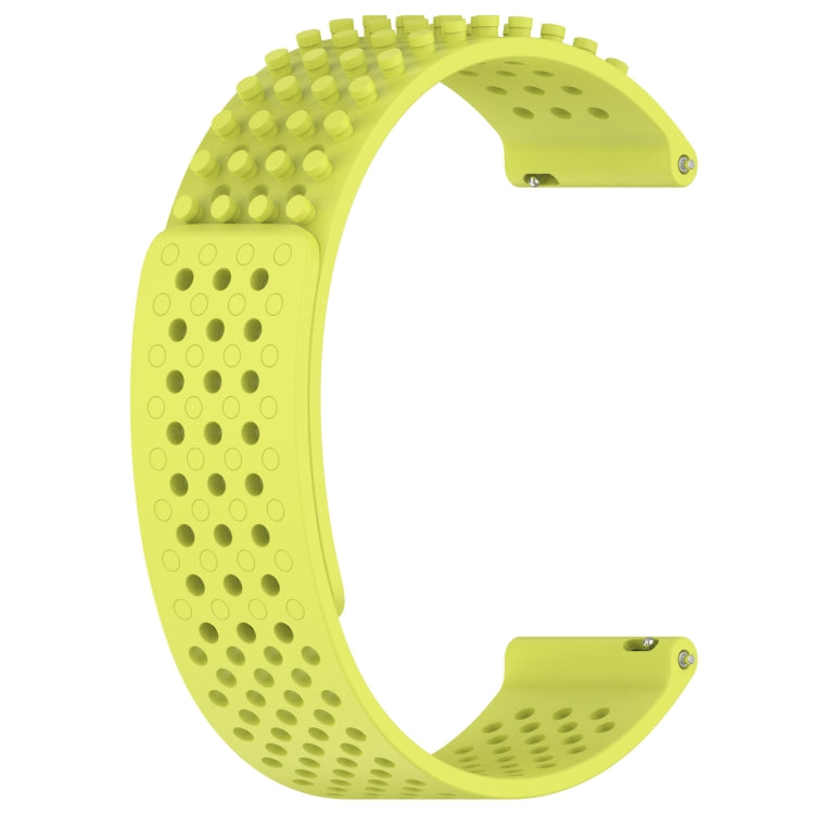 For Huawei Watch 3 Pro 22mm Holes Breathable 3D Dots Silicone Watch Band(Lime Green) - Watch Bands by PMC TechLife | Online Shopping South Africa | PMC TechLife