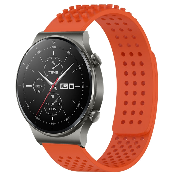 For Huawei GT2 Pro 22mm Holes Breathable 3D Dots Silicone Watch Band(Orange) - Watch Bands by PMC TechLife | Online Shopping South Africa | PMC TechLife