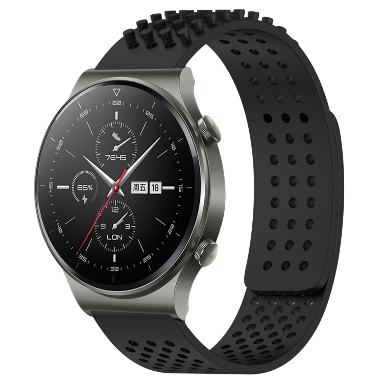 For Huawei GT2 Pro 22mm Holes Breathable 3D Dots Silicone Watch Band(Black) - Watch Bands by PMC TechLife | Online Shopping South Africa | PMC TechLife | Buy Now Pay Later Mobicred