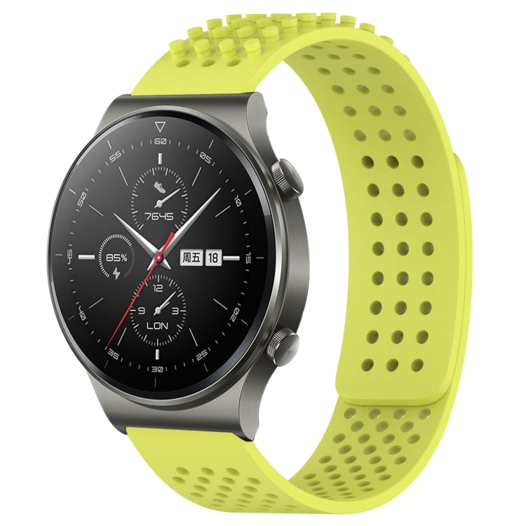 For Huawei GT2 Pro 22mm Holes Breathable 3D Dots Silicone Watch Band(Lime Green) - Watch Bands by PMC TechLife | Online Shopping South Africa | PMC TechLife