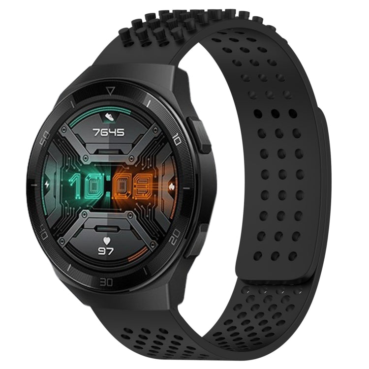 For Huawei Watch GT 2E 22mm Holes Breathable 3D Dots Silicone Watch Band(Black) - Watch Bands by PMC TechLife | Online Shopping South Africa | PMC TechLife
