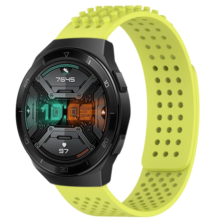 For Huawei Watch GT 2E 22mm Holes Breathable 3D Dots Silicone Watch Band(Lime Green) - free shipping - PMC TechLife - Order now!