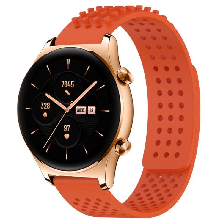 For Honor Watch GS 3 22mm Holes Breathable 3D Dots Silicone Watch Band(Orange) - Watch Bands by PMC TechLife | Online Shopping South Africa | PMC TechLife | Buy Now Pay Later Mobicred