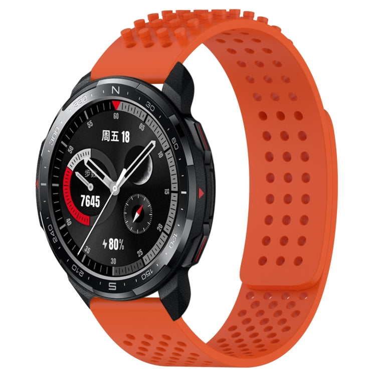 For Honor Watch GS Pro 22mm Holes Breathable 3D Dots Silicone Watch Band(Orange) - free shipping - PMC TechLife - Order now!