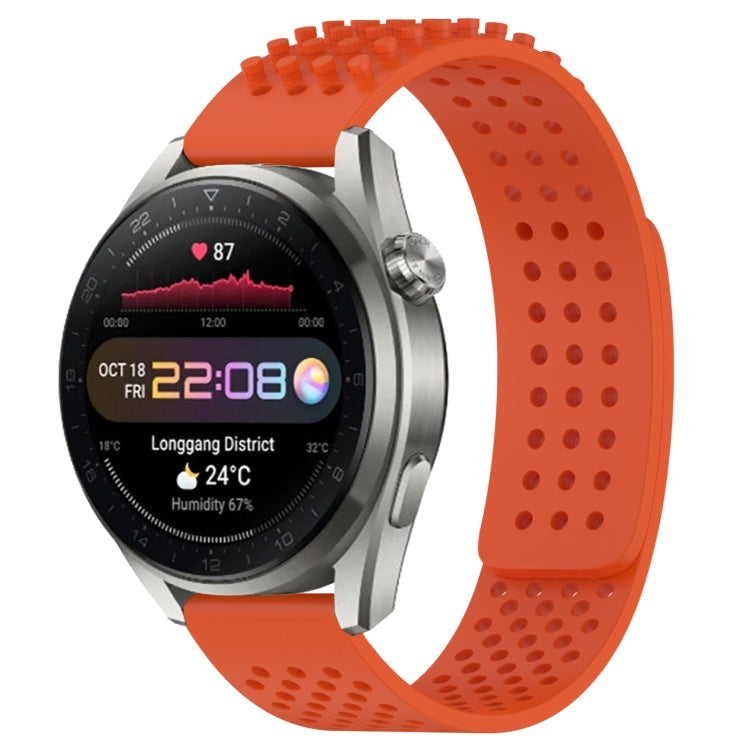 For Huawei Watch 3 Pro New 22mm Holes Breathable 3D Dots Silicone Watch Band(Orange) - Watch Bands by PMC TechLife | Online Shopping South Africa | PMC TechLife