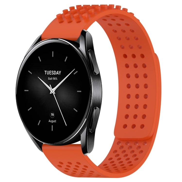 For Xiaomi Watch S2 42mm 22mm Holes Breathable 3D Dots Silicone Watch Band(Orange) - Watch Bands by PMC TechLife | Online Shopping South Africa | PMC TechLife