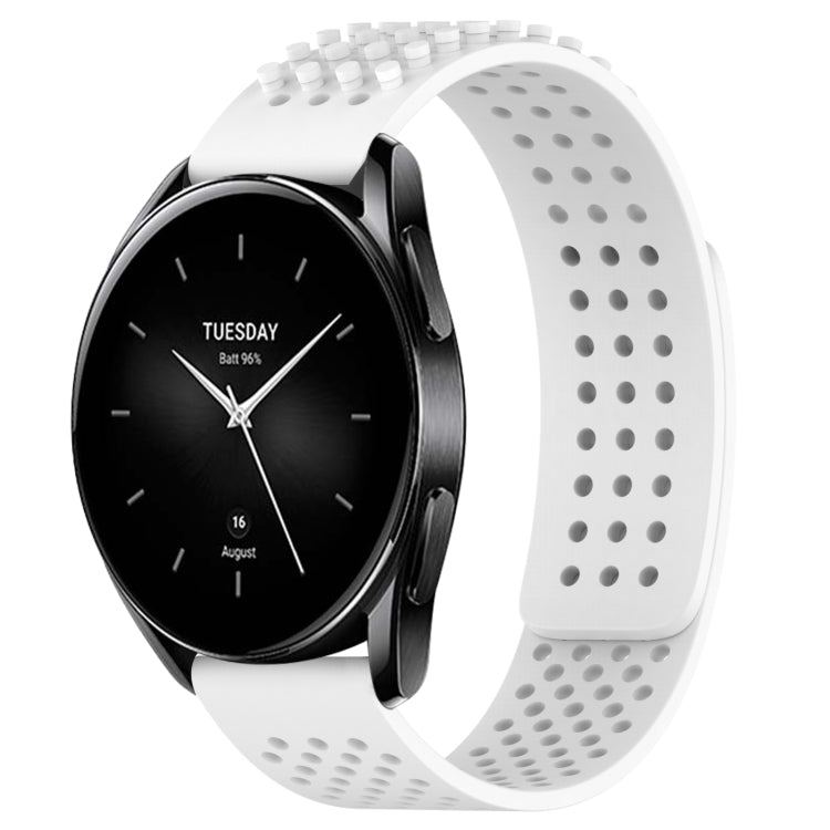 For Xiaomi Watch S2 46mm 22mm Holes Breathable 3D Dots Silicone Watch Band(White) - Watch Bands by PMC TechLife | Online Shopping South Africa | PMC TechLife | Buy Now Pay Later Mobicred