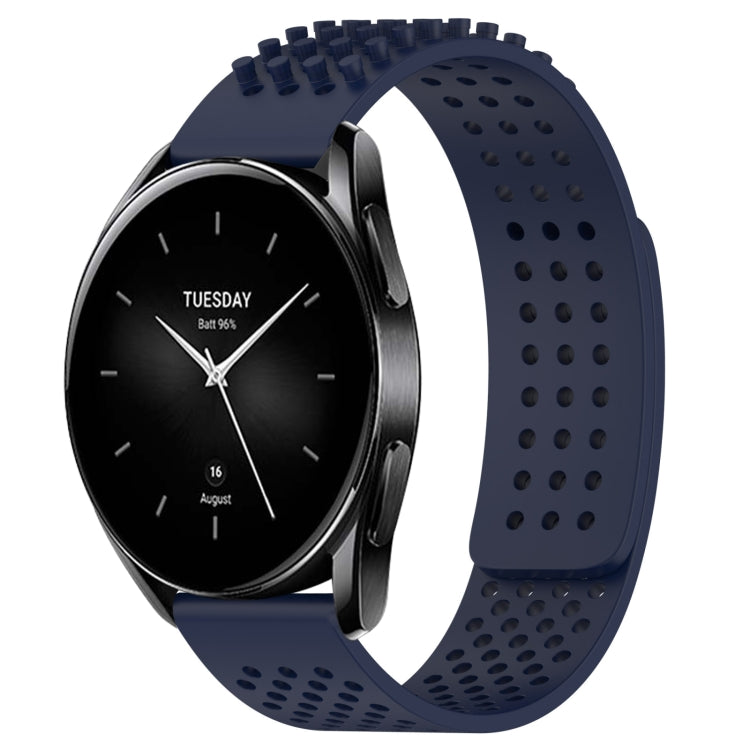 For Xiaomi Watch S2 46mm 22mm Holes Breathable 3D Dots Silicone Watch Band(Midnight Blue) - Watch Bands by PMC TechLife | Online Shopping South Africa | PMC TechLife