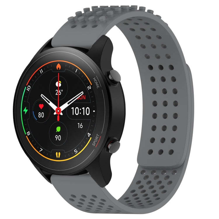 For Xiaomi MI Watch S1 Pro 22mm Holes Breathable 3D Dots Silicone Watch Band(Grey) - Watch Bands by PMC TechLife | Online Shopping South Africa | PMC TechLife