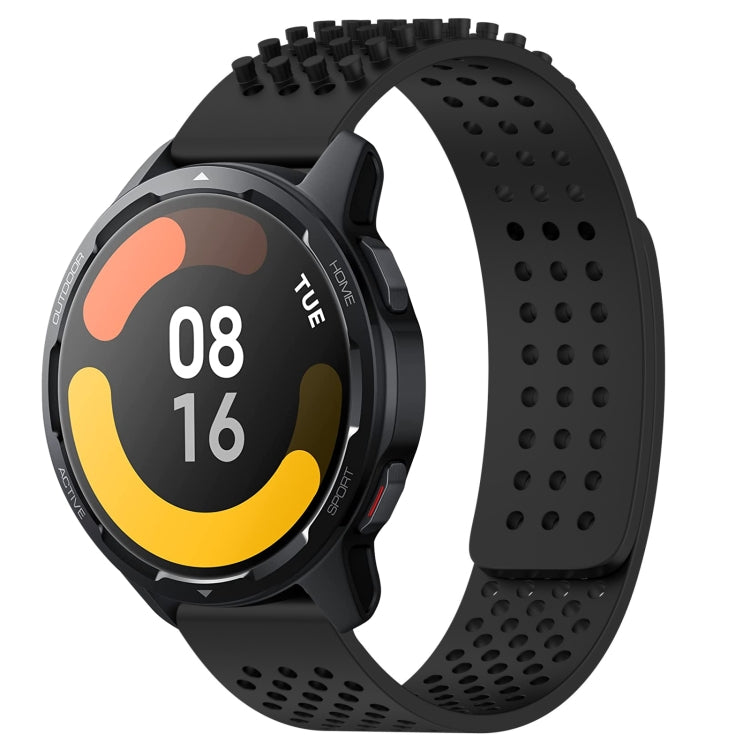 For Xiaomi Watch S1 Active 22mm Holes Breathable 3D Dots Silicone Watch Band(Black) - Watch Bands by PMC TechLife | Online Shopping South Africa | PMC TechLife