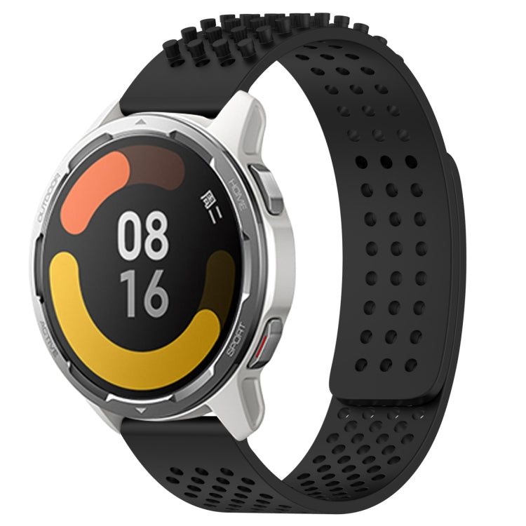 For Xiaomi MI Watch Color 2 22mm Holes Breathable 3D Dots Silicone Watch Band(Black) - Watch Bands by PMC TechLife | Online Shopping South Africa | PMC TechLife