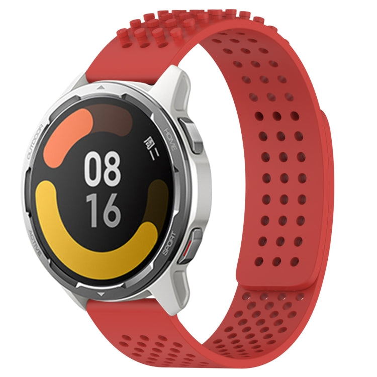For Xiaomi MI Watch Color 2 22mm Holes Breathable 3D Dots Silicone Watch Band(Red) - Watch Bands by PMC TechLife | Online Shopping South Africa | PMC TechLife