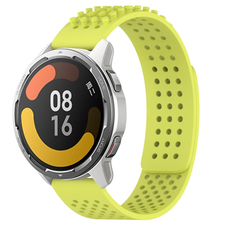 For Xiaomi MI Watch Color 2 22mm Holes Breathable 3D Dots Silicone Watch Band(Lime Green) - Watch Bands by PMC TechLife | Online Shopping South Africa | PMC TechLife