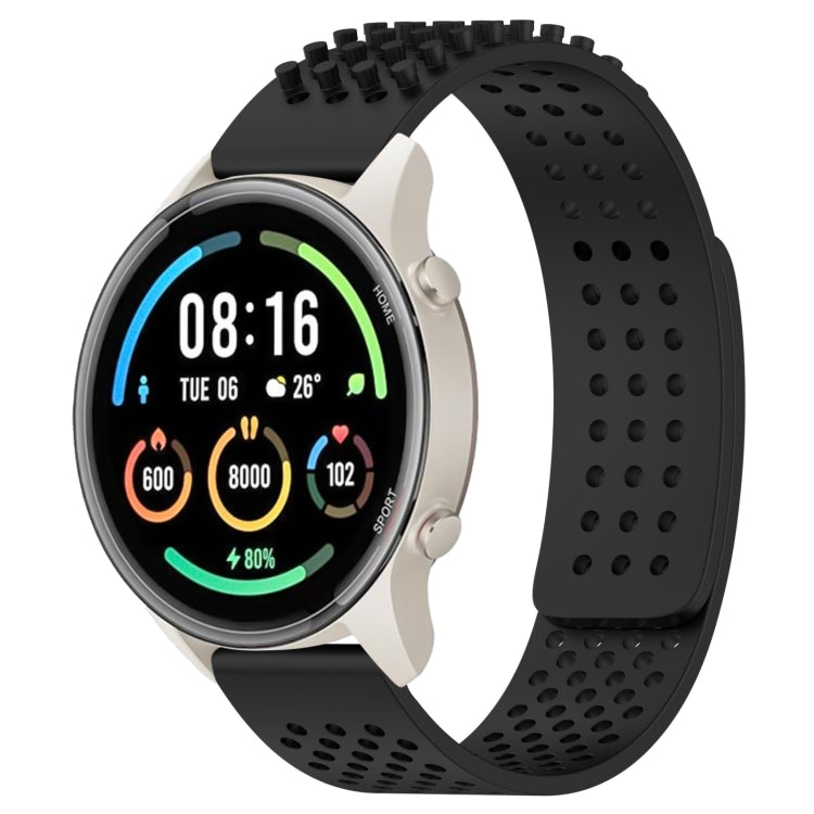 For Xiaomi MI Watch Sport 22mm Holes Breathable 3D Dots Silicone Watch Band(Black) - Watch Bands by PMC TechLife | Online Shopping South Africa | PMC TechLife | Buy Now Pay Later Mobicred