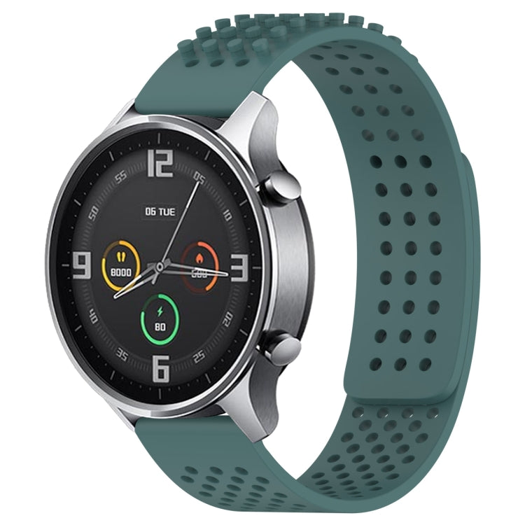 For Xiaomi MI Watch Color 22mm Holes Breathable 3D Dots Silicone Watch Band(Olive Green) - free shipping - PMC TechLife - Order now!