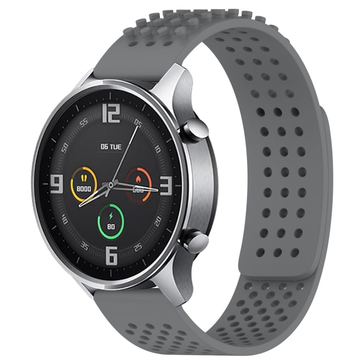 For Xiaomi MI Watch Color 22mm Holes Breathable 3D Dots Silicone Watch Band(Grey) - Watch Bands by PMC TechLife | Online Shopping South Africa | PMC TechLife