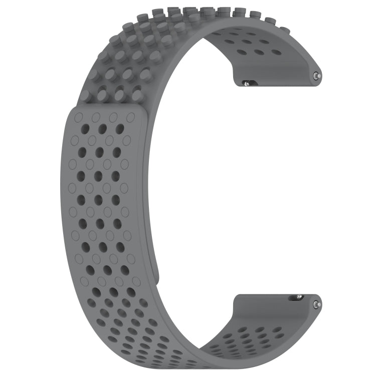 For Xiaomi Haylou RT2 LS10 22mm Holes Breathable 3D Dots Silicone Watch Band(Grey) - Watch Bands by PMC TechLife | Online Shopping South Africa | PMC TechLife