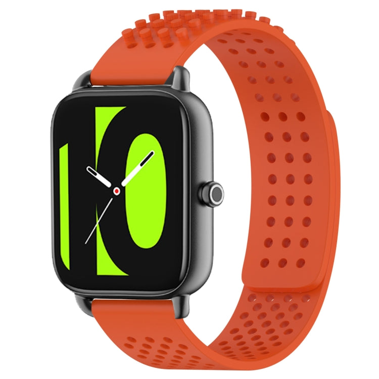 For Xiaomi Haylou RS4 LS12 22mm Holes Breathable 3D Dots Silicone Watch Band(Orange) - Watch Bands by PMC TechLife | Online Shopping South Africa | PMC TechLife