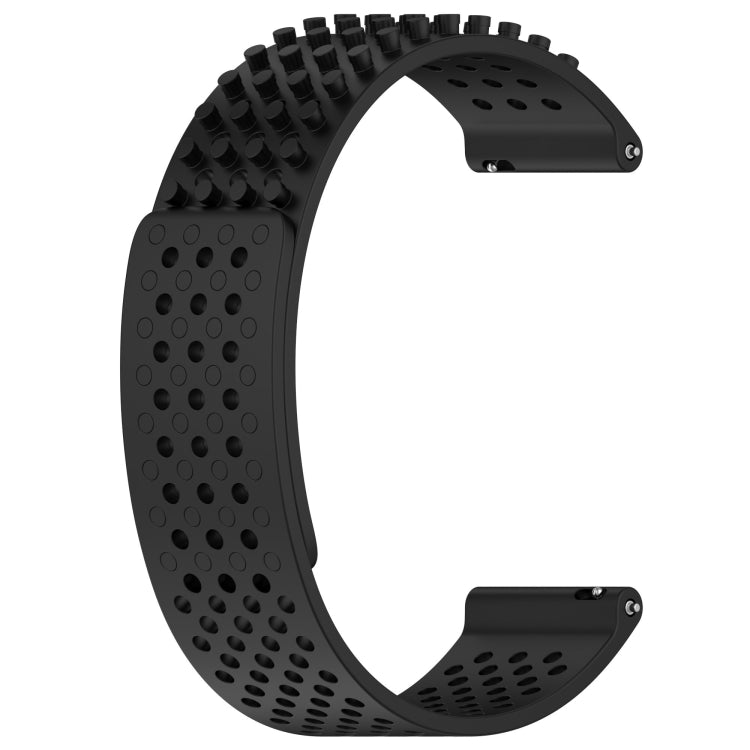 For Xiaomi Haylou RS4 LS12 22mm Holes Breathable 3D Dots Silicone Watch Band(Black) - Watch Bands by PMC TechLife | Online Shopping South Africa | PMC TechLife