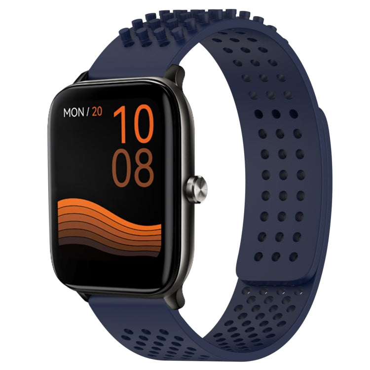 For Xiaomi Haylou GST LS09B 22mm Holes Breathable 3D Dots Silicone Watch Band(Midnight Blue) - Watch Bands by PMC TechLife | Online Shopping South Africa | PMC TechLife