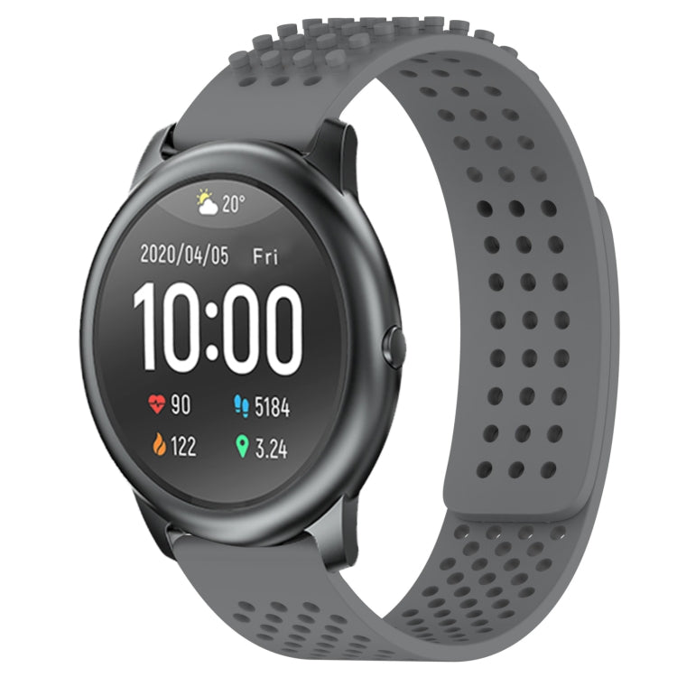 For Xiaomi Haylou RT LS05S 22mm Holes Breathable 3D Dots Silicone Watch Band(Grey) - free shipping - PMC TechLife - Order now!