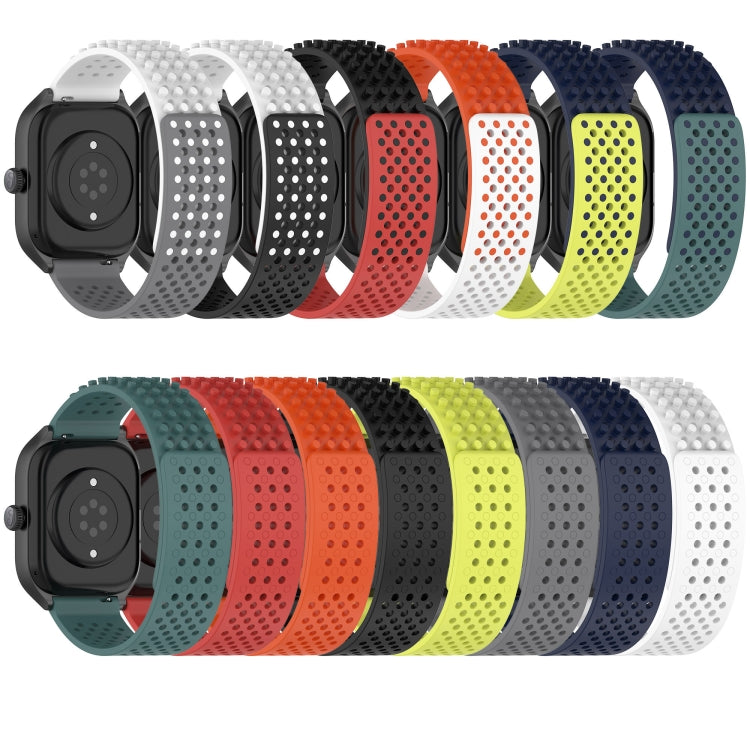 For Xiaomi MI Watch Sport 22mm Holes Breathable 3D Dots Silicone Watch Band(White+Grey) - free shipping - PMC TechLife - Order now!