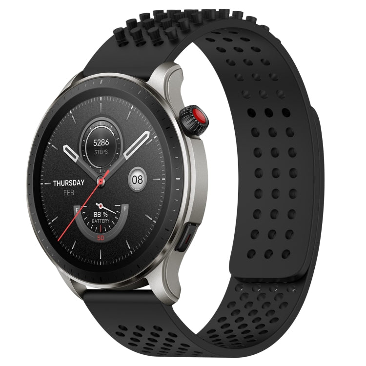 For Amazfit GTR 4 Pro 22mm Holes Breathable 3D Dots Silicone Watch Band(Black) - Watch Bands by PMC TechLife | Online Shopping South Africa | PMC TechLife | Buy Now Pay Later Mobicred