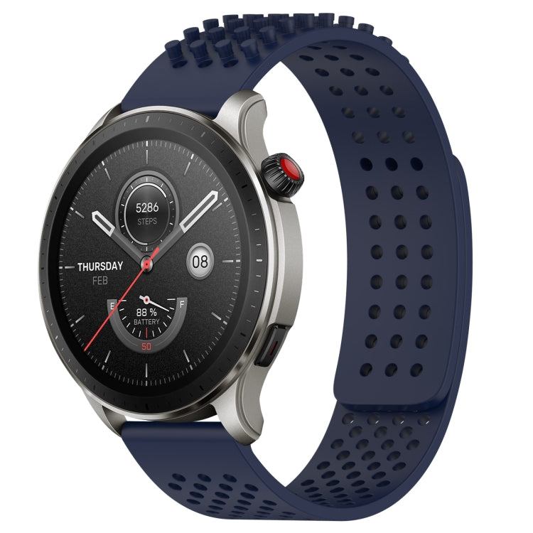 For Amazfit GTR 4 Pro 22mm Holes Breathable 3D Dots Silicone Watch Band(Midnight Blue) - Watch Bands by PMC TechLife | Online Shopping South Africa | PMC TechLife