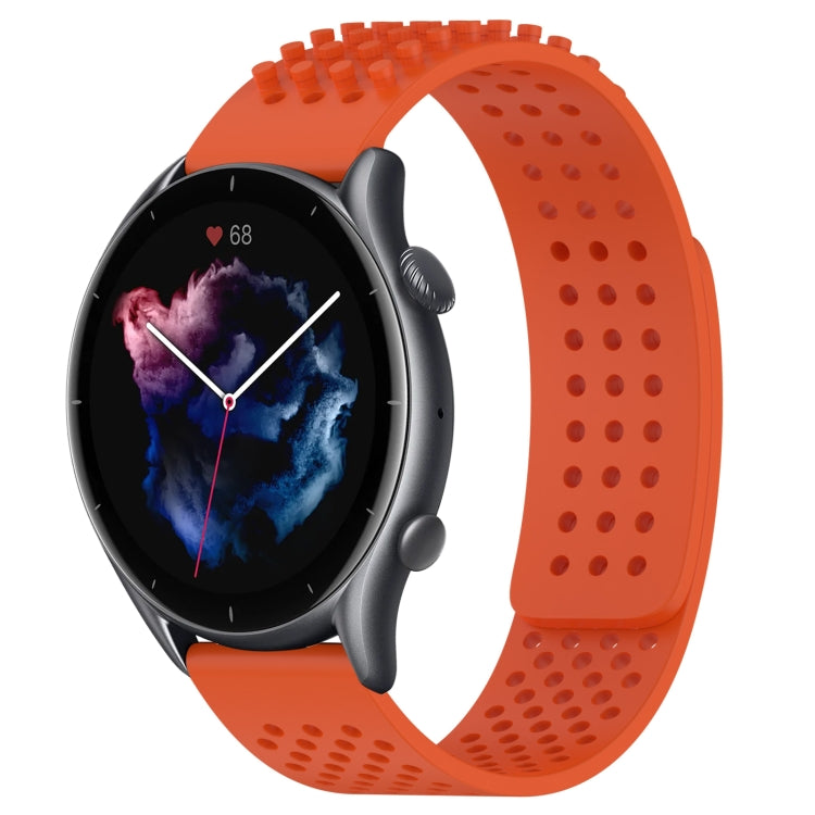 For Amazfit GTR 3 22mm Holes Breathable 3D Dots Silicone Watch Band(Orange) - Watch Bands by PMC TechLife | Online Shopping South Africa | PMC TechLife