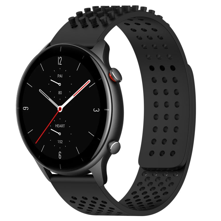 For Amazfit GTR 2e 22mm Holes Breathable 3D Dots Silicone Watch Band(Black) - Watch Bands by PMC TechLife | Online Shopping South Africa | PMC TechLife