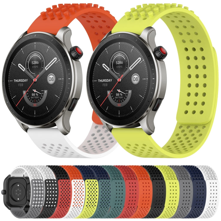 For Amazfit 3 22mm Holes Breathable 3D Dots Silicone Watch Band(Grey) - Watch Bands by PMC TechLife | Online Shopping South Africa | PMC TechLife