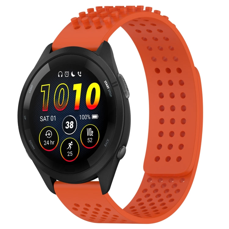 For Garmin Forerunner 265 22mm Holes Breathable 3D Dots Silicone Watch Band(Orange) - free shipping - PMC TechLife - Order now!
