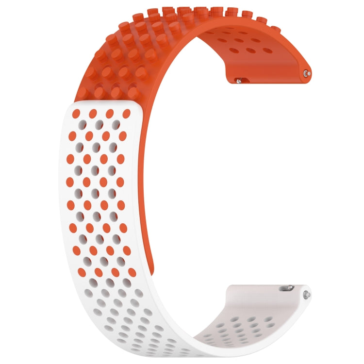 For Garmin Forerunner 265 22mm Holes Breathable 3D Dots Silicone Watch Band(Orange+White) - Watch Bands by PMC TechLife | Online Shopping South Africa | PMC TechLife