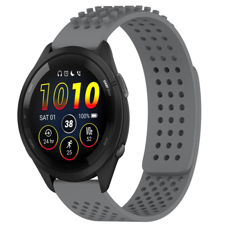 For Garmin Forerunner 265 22mm Holes Breathable 3D Dots Silicone Watch Band(Grey) - Watch Bands by PMC TechLife | Online Shopping South Africa | PMC TechLife
