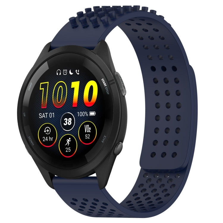 For Garmin Forerunner 265 22mm Holes Breathable 3D Dots Silicone Watch Band(Midnight Blue) - Watch Bands by PMC TechLife | Online Shopping South Africa | PMC TechLife