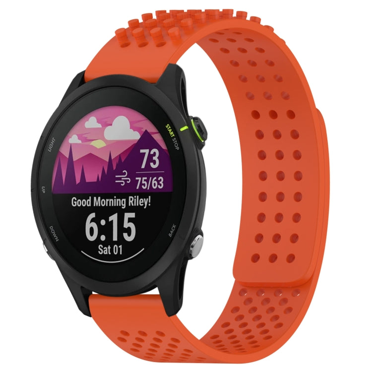 For Garmin Forerunner 255 22mm Holes Breathable 3D Dots Silicone Watch Band(Orange) - Watch Bands by PMC TechLife | Online Shopping South Africa | PMC TechLife
