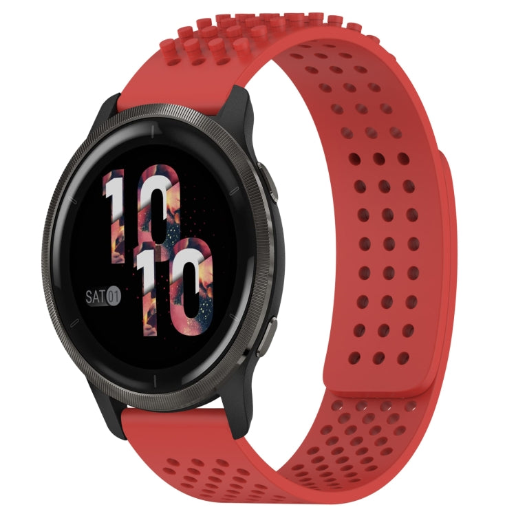 For Garmin Venu 2 22mm Holes Breathable 3D Dots Silicone Watch Band(Red) - Watch Bands by PMC TechLife | Online Shopping South Africa | PMC TechLife