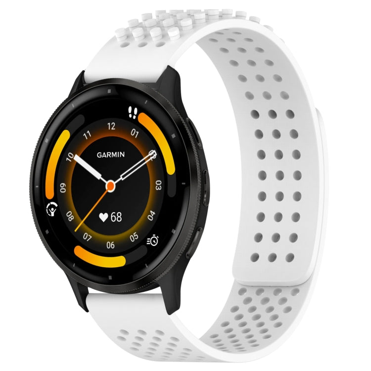 For Garmin Venu 3 22mm Holes Breathable 3D Dots Silicone Watch Band(White) - Watch Bands by PMC TechLife | Online Shopping South Africa | PMC TechLife