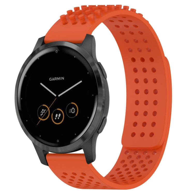 For Garmin Vivoactive 4 22mm Holes Breathable 3D Dots Silicone Watch Band(Orange) - Watch Bands by PMC TechLife | Online Shopping South Africa | PMC TechLife