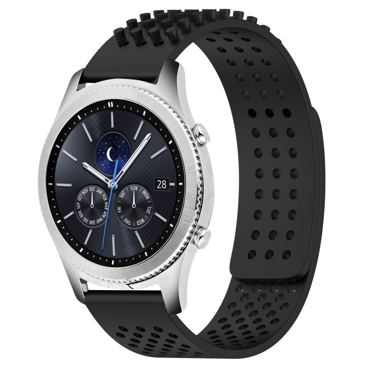 For Samsung Gear S3 Classic 22mm Holes Breathable 3D Dots Silicone Watch Band(Black) - Watch Bands by PMC TechLife | Online Shopping South Africa | PMC TechLife | Buy Now Pay Later Mobicred