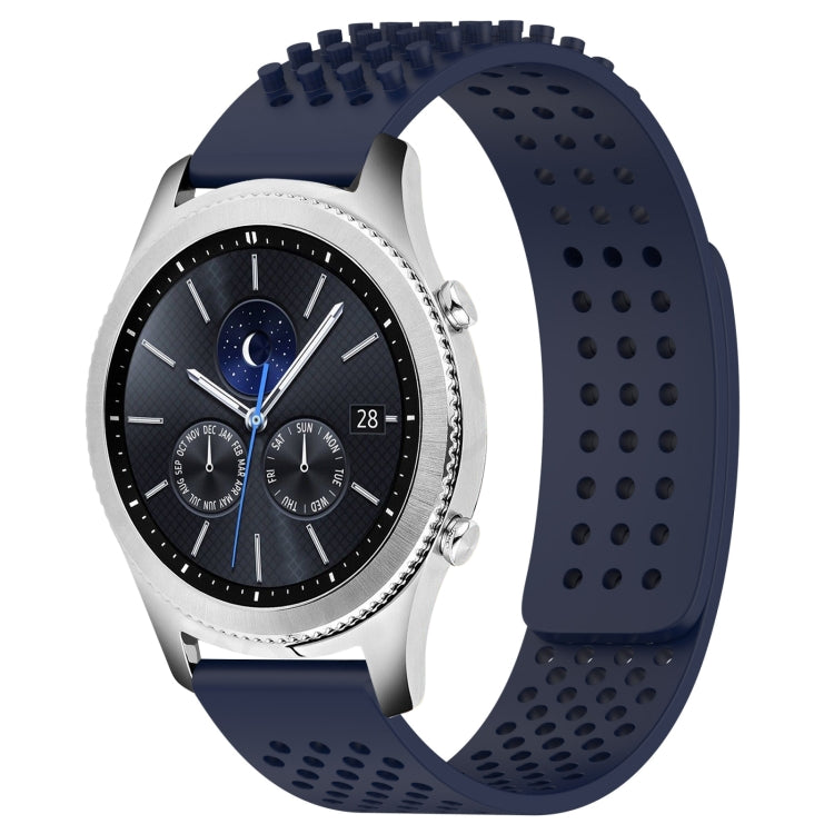 For Samsung Gear S3 Classic 22mm Holes Breathable 3D Dots Silicone Watch Band(Midnight Blue) - Watch Bands by PMC TechLife | Online Shopping South Africa | PMC TechLife