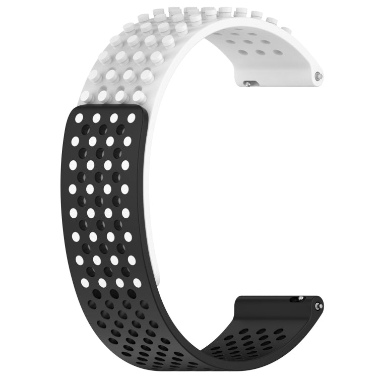 For Samsung Gear S3 Frontier 22mm Holes Breathable 3D Dots Silicone Watch Band(White+Black) - Watch Bands by PMC TechLife | Online Shopping South Africa | PMC TechLife