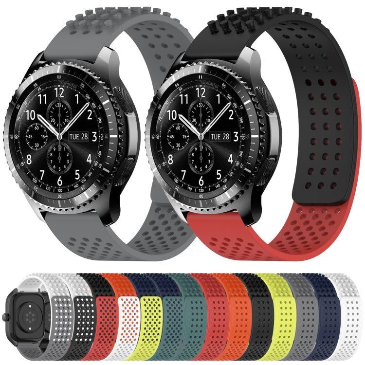For Samsung Gear S3 Frontier 22mm Holes Breathable 3D Dots Silicone Watch Band(Grey) - Watch Bands by PMC TechLife | Online Shopping South Africa | PMC TechLife