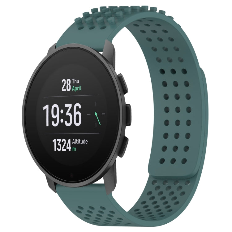 For SUUNTO 9 Peak Pro 22mm Holes Breathable 3D Dots Silicone Watch Band(Olive Green) -  by PMC TechLife | Online Shopping South Africa | PMC TechLife